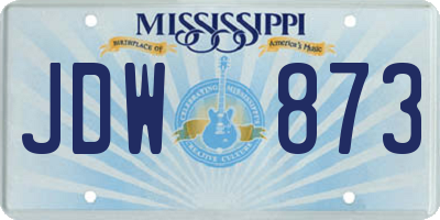 MS license plate JDW873
