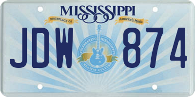MS license plate JDW874