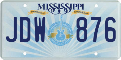 MS license plate JDW876