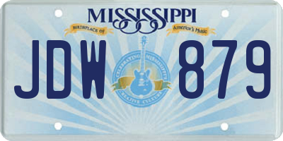 MS license plate JDW879