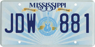 MS license plate JDW881