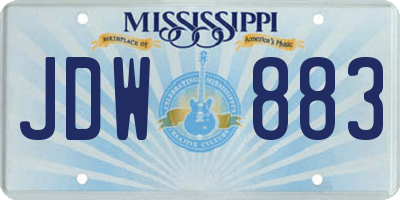 MS license plate JDW883
