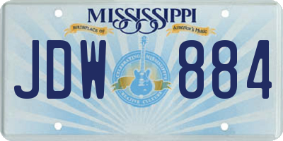 MS license plate JDW884