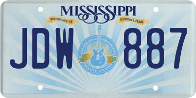 MS license plate JDW887