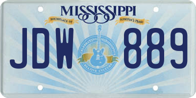 MS license plate JDW889