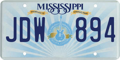MS license plate JDW894