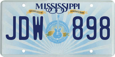 MS license plate JDW898