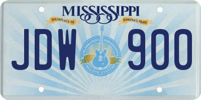 MS license plate JDW900