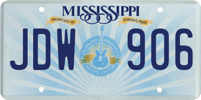 MS license plate JDW906