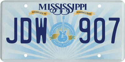 MS license plate JDW907