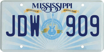 MS license plate JDW909