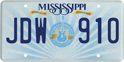 MS license plate JDW910