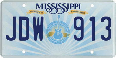 MS license plate JDW913