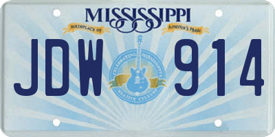 MS license plate JDW914
