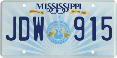 MS license plate JDW915