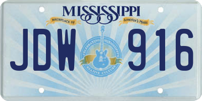 MS license plate JDW916