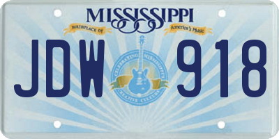 MS license plate JDW918