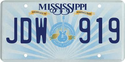 MS license plate JDW919