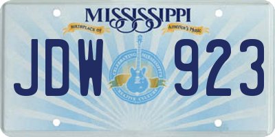 MS license plate JDW923