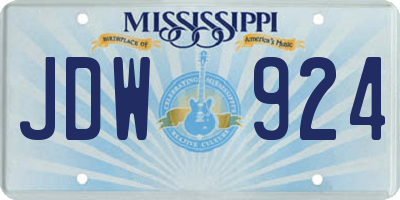 MS license plate JDW924