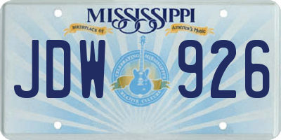 MS license plate JDW926