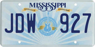 MS license plate JDW927