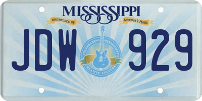 MS license plate JDW929
