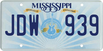 MS license plate JDW939