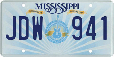 MS license plate JDW941
