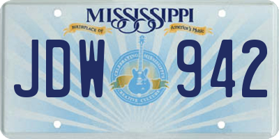 MS license plate JDW942