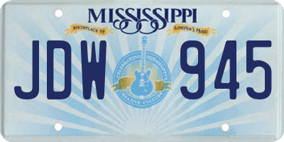 MS license plate JDW945