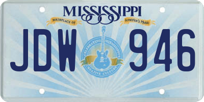 MS license plate JDW946