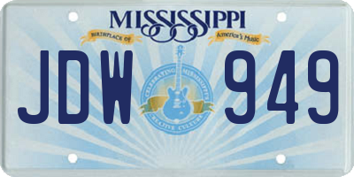 MS license plate JDW949