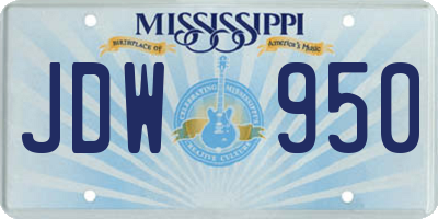 MS license plate JDW950