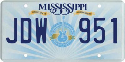 MS license plate JDW951