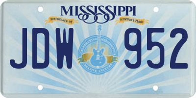 MS license plate JDW952