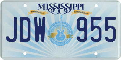 MS license plate JDW955