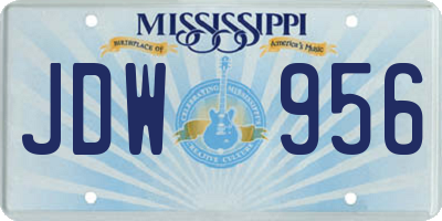 MS license plate JDW956