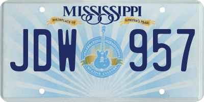 MS license plate JDW957