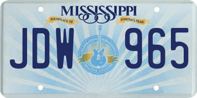 MS license plate JDW965