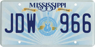 MS license plate JDW966