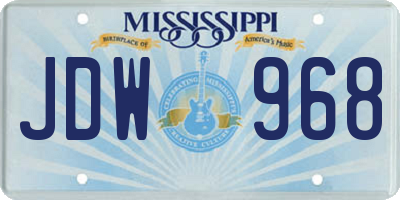 MS license plate JDW968