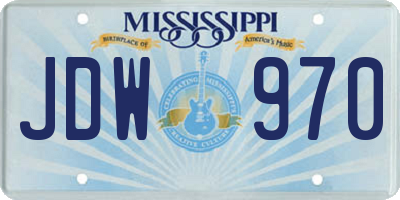 MS license plate JDW970