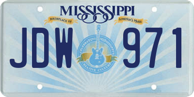 MS license plate JDW971