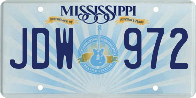 MS license plate JDW972