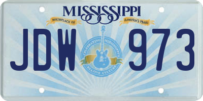 MS license plate JDW973