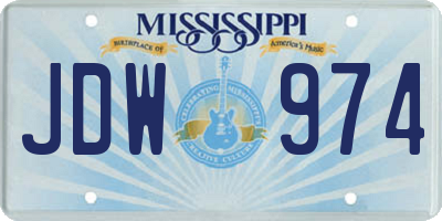 MS license plate JDW974
