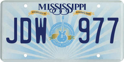 MS license plate JDW977