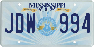 MS license plate JDW994