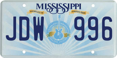 MS license plate JDW996